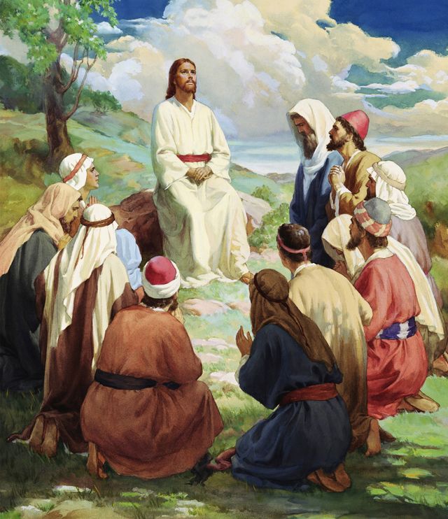 Painting of Jesus Christ teaching His disciples