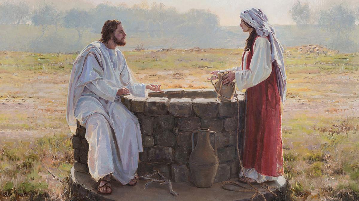 Painting of Jesus Christ speaking with the woman at the well
