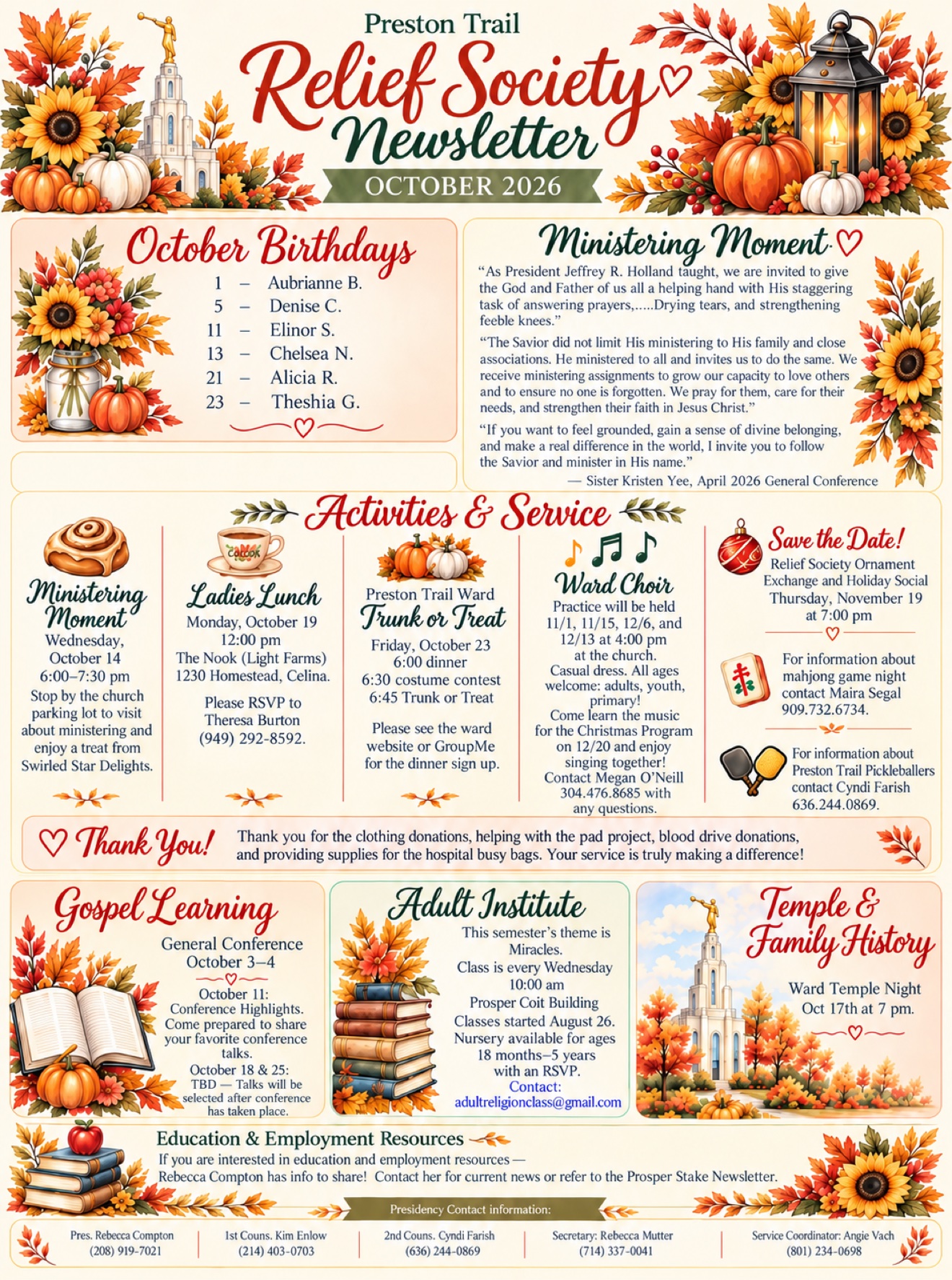 October 2026 Newsletter